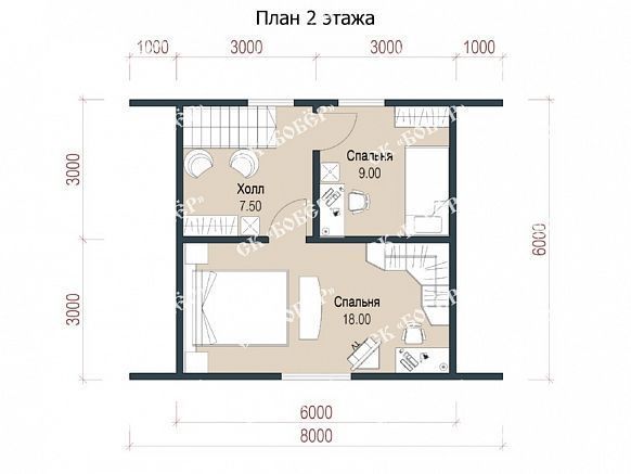 Дом из бруса 6х8. фото