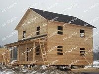 Сруб дома из бруса 7x8 в снт "Придорожное"