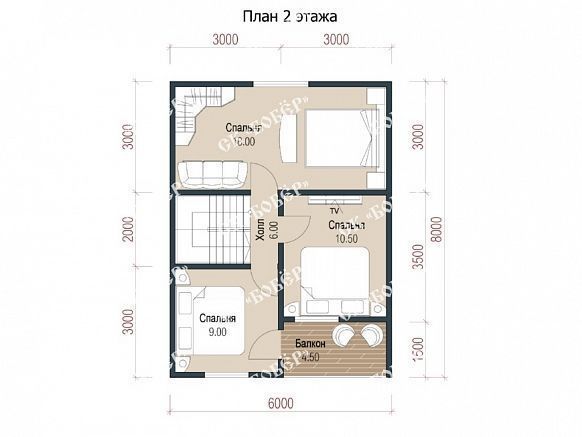 Дом из бруса 7.5х9.5. фото