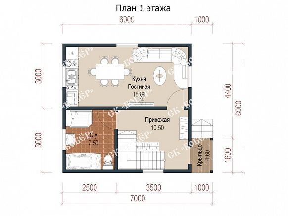 Садовый дом из бруса 6х6. фото