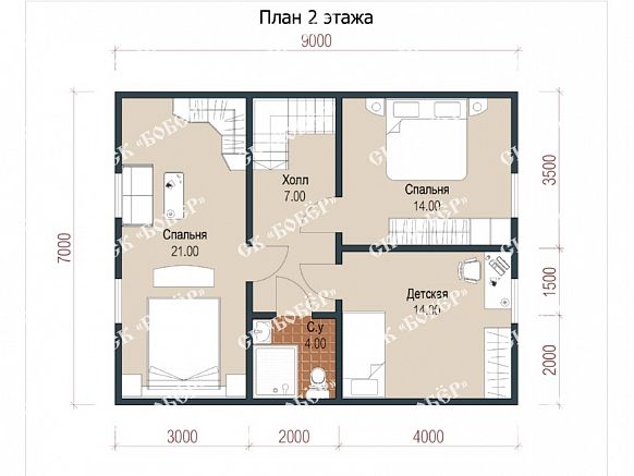 Брусовой коттедж 7х9. фото